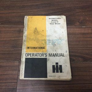 International Harvester IH Model 8 and 10 Snow Blower Manual